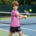 thumbnail image 3 of Kids Sport Outfit Sets Unisex Boys and Girl 2 Piece Shirts Suits Short Sleeve T Shirts and Elastic Shorts Children's Sportwears Set Home Casual Outfit Lightweight, Breathable Quick-Drying, 3 of 7
