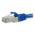thumbnail image 3 of C2G 6in Cat6 Snagless Shielded (STP) Ethernet Cable - Cat6 Network Patch Cable - PoE - Blue - Patch cable - RJ-45 (M) to RJ-45 (M) - 6 in - screened shielded twisted pair (SSTP) - CAT 6 - molded, snagless, stranded - blue, 3 of 5