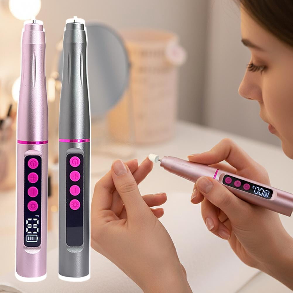 Professional Nail Drill Machine 35000 RPM with LCD Display, Electric Nail File Kit with 12 Bits for Acrylic Gel Nails Removal Polishing and Shaping