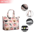thumbnail image 2 of Pink French Bulldog Flowers Florals Travel Tote Bags for Women Carry On,Large Weekender Bags for Women Travel,Multi Functional Duffle Bag for Work,Shopping,Sports, 2 of 5