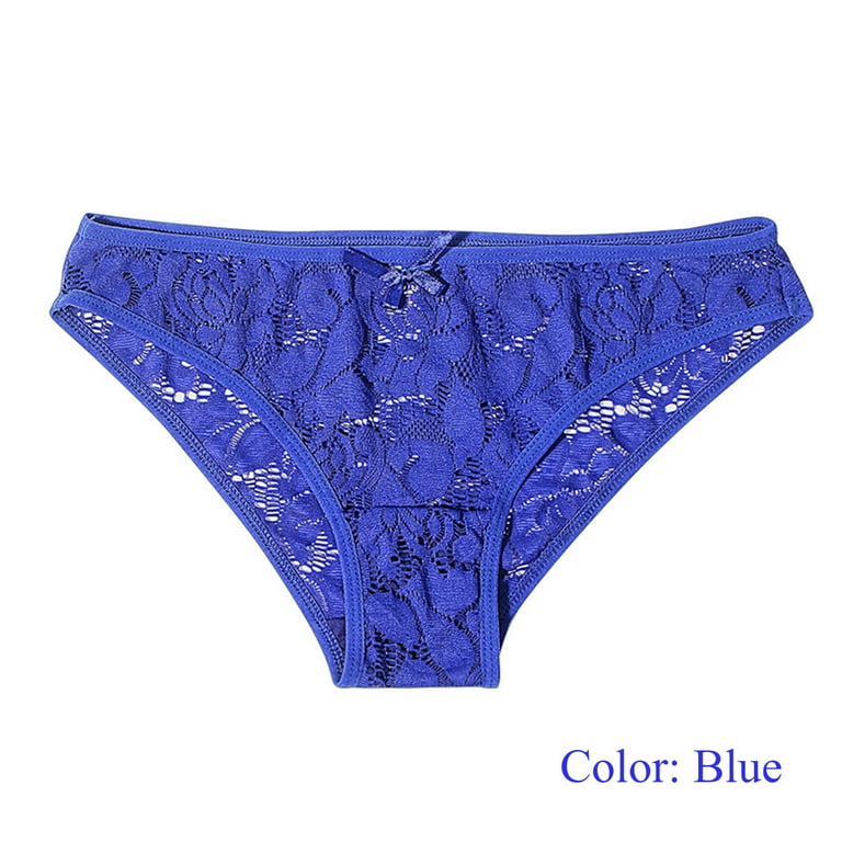 Baywell Women's Underwear Lacy Panties Lace Bikini Hipster Silky Comfy  Briefs Blue 88-110lbs