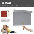 thumbnail image 5 of 100% Blackout Roller Shades Cordless Blinds for Windows, Free-Stop Shades, Thermal Insulated Fabric, UV Protection, Natural Woven Blinds for Home and Office,24" W*72" H,Grey, 5 of 9