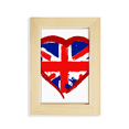thumbnail image 1 of Amor corazon patron Reino Unido Inglaterra histórica bandera Mark ilustración Escritorio de madera Arte Pintura 5x7 pies Marco de foto, 1 of 4