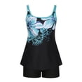 thumbnail image 3 of OVBMPZD Two Piece Tankini Bathing Suits Swim Tops with Boy Shorts Swimsuits Sporty Swimwear Black S, 3 of 8