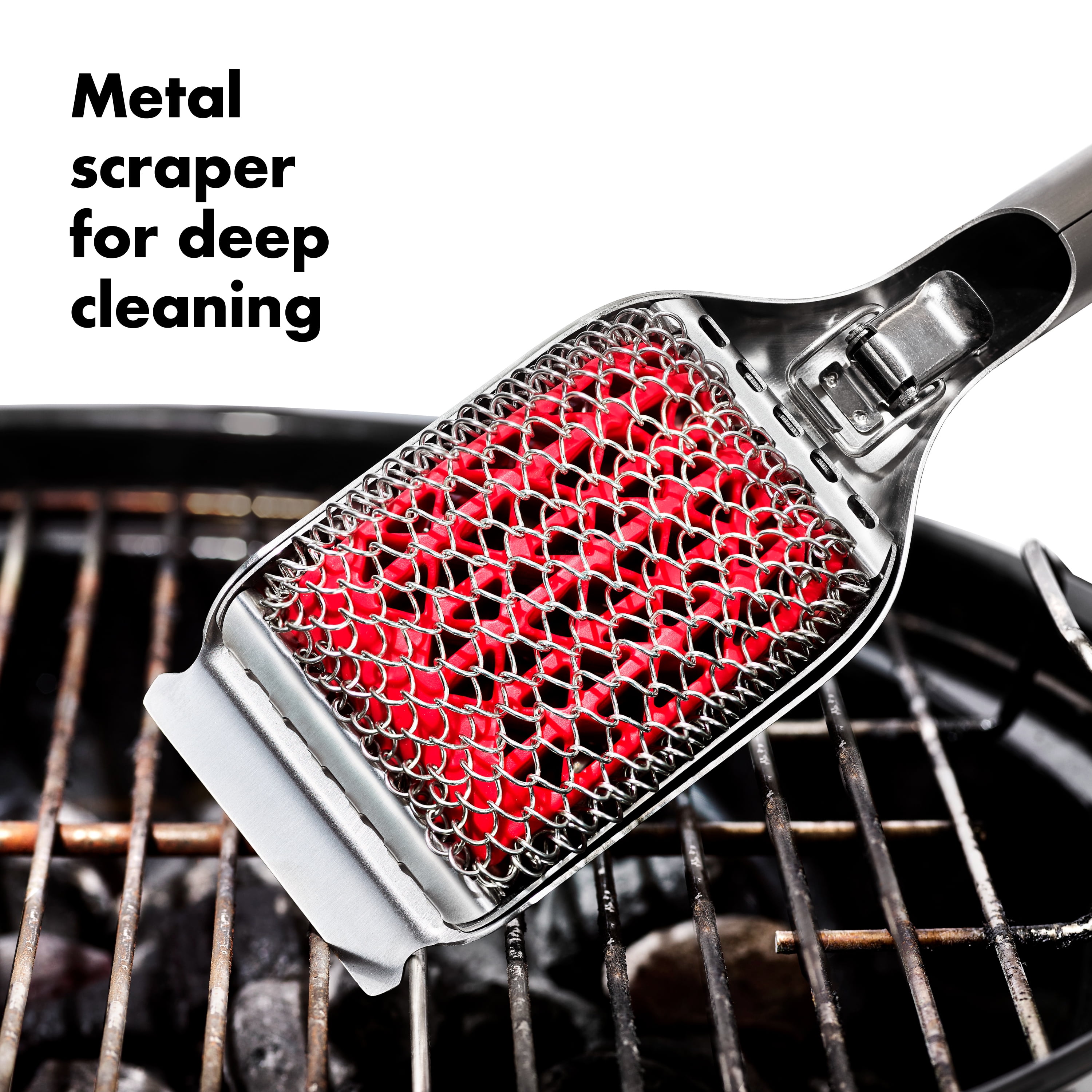 OXO Softworks Grilling Coiled Cleaning Stainless Steel Grill Brush with Replaceable Head