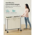 thumbnail image 5 of 200L Laundry Sorter 3-Section Laundry Basket with Wheels Rolling Laundry Hamper with Removable Liner Cream White, 5 of 7