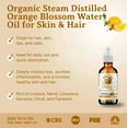 thumbnail image 2 of Pure Neroli Orange Water Hydrosol 100% Natural Skin Hair Face Aromatherapy Toner - 16oz, 2 of 8