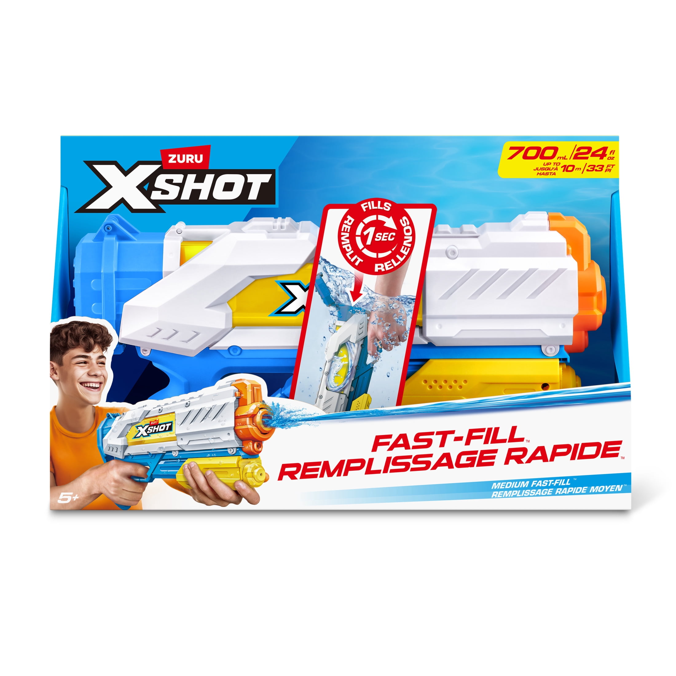 XSHOT Water FastFill 700ml 34ft Water Blaster by ZURU, wi