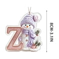 thumbnail image 5 of Purple Snowman Letter Ornament, Flat Acrylic Single Initial Pendant, Xmas Snowman Letter Hanging Decor for Christmas Tree, 5 of 7