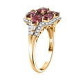 thumbnail image 4 of LUXORO AAA Rubellite White Diamond Oval 10K Yellow Gold Ring for Women Jewelry Birthday Christmas Gifts Size 6 Ct 2.98, 4 of 6