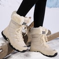thumbnail image 5 of Mepaouo Womens Winter Snow Boots Waterproof Lightweight Anti Slip Fleece Lined Mid Calf Booties(Beige,8), 5 of 9