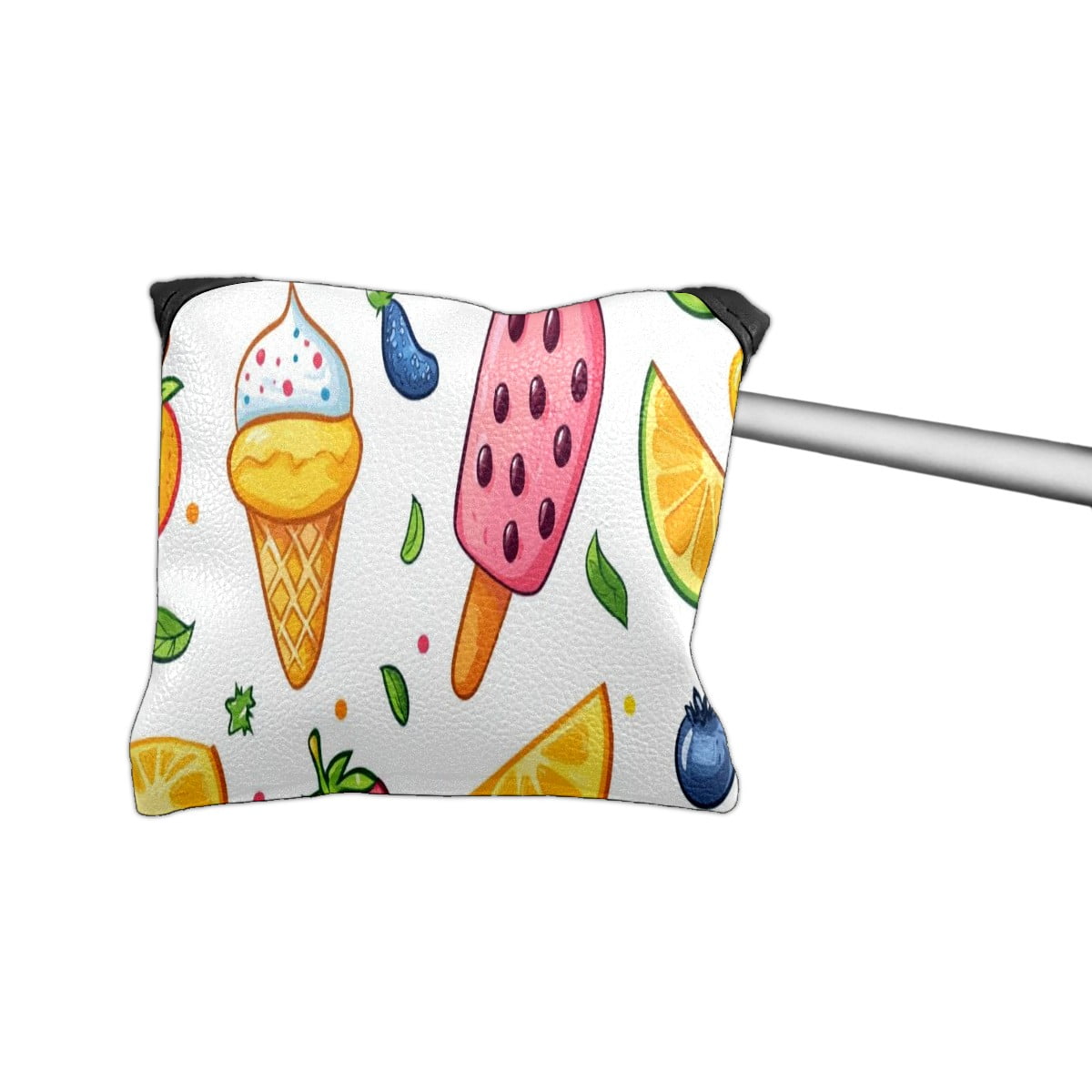 Golf Mallet Putter Cover Premium Leather Golf Putter Head Cover with Magnetic Closure, Golf Cover for Men and Women Fruit Ice Cream Pattern