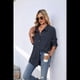 thumbnail image 5 of Camisas de con Botones para Mujer, Elegantes, Informales, de Larga, Holgadas, con Bolsillo, Azul Marino M, 5 of 9