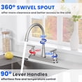 thumbnail image 2 of KINGTACK Two Handles Kitchen Faucet, 3 Hole or 4 Holel Faucet for Kitchen Sink, Brushed Nickel, 2 of 7