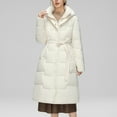 thumbnail image 2 of Winter Warm Coats for Womens Fashion Plus Size Wave Seam Hooded Coat Mid-length Knee-length Coat Long-sleeved Coat, 2 of 7