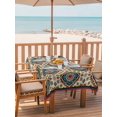 thumbnail image 2 of Outdoor Table Cloth with Umbrella Hole and Zipper, Blue Red Boho Waterproof Rectangle Tablecloth 54"x80", Abstract Ethnic Vintage Geometric Washable Table Cover for Outside Party Patio Picnic, 2 of 8