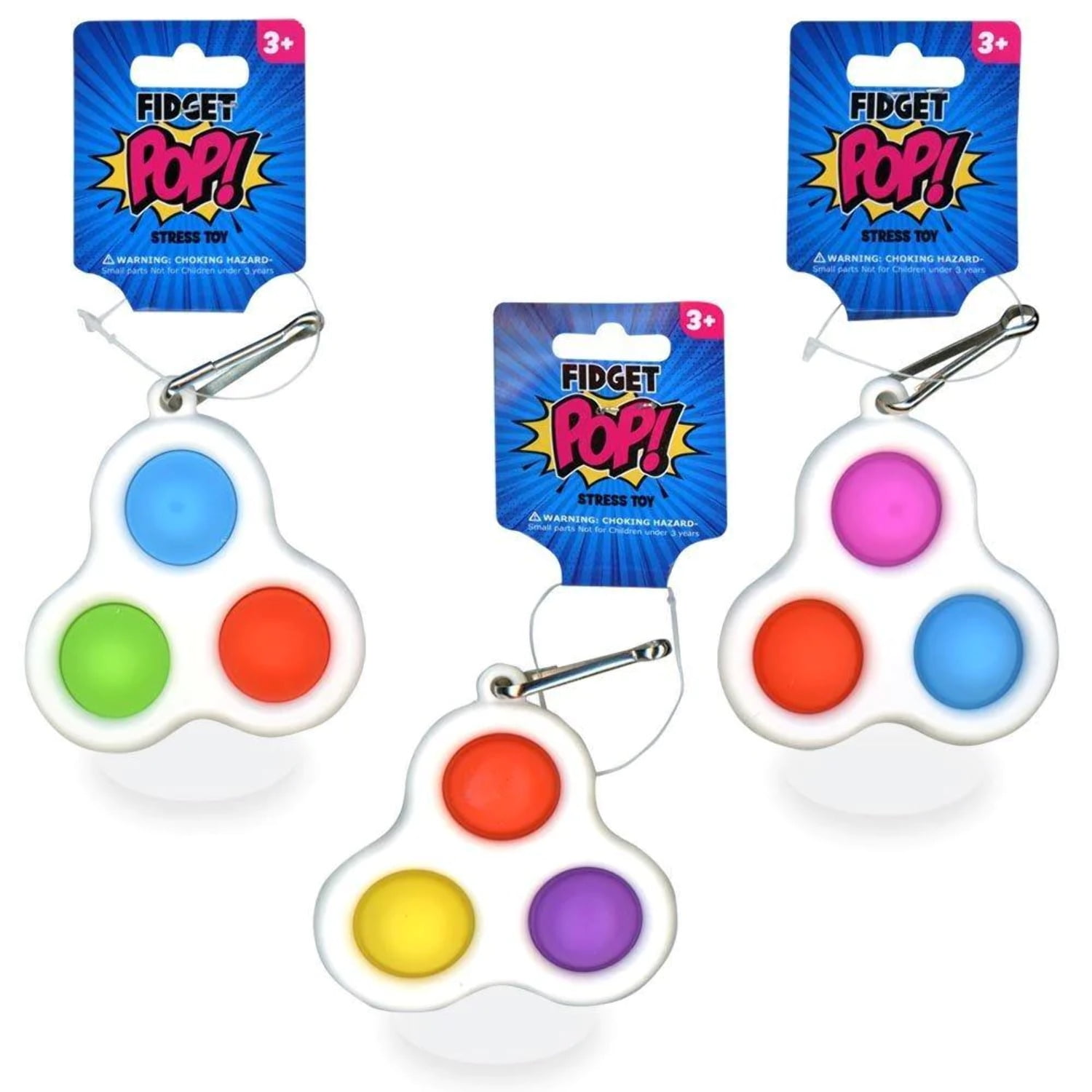 Mini Fidget Popper Bag Clip (Assorted Colors) (Sold Individually