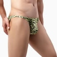 thumbnail image 6 of Penkiiy Underwear for Men Men's Underwear Low Waist Underwear Leopard Print Men's Briefs Green Underwear, 6 of 9