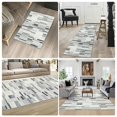 thumbnail image 3 of Runner Rug Washable Checkered  Rugs for Living Room Bedroom Kitchen Hallway Entryway Laundry Contemporary Abstract Rug Modern Geometric Rug Low Pile Office Rug Non Slip Blue, 3 of 9
