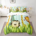 thumbnail image 2 of Castle Fairy Cute Lion Giraffe Bedding Comforter Set,Botanical Leaves Queen Bedding Sets, 2 of 8