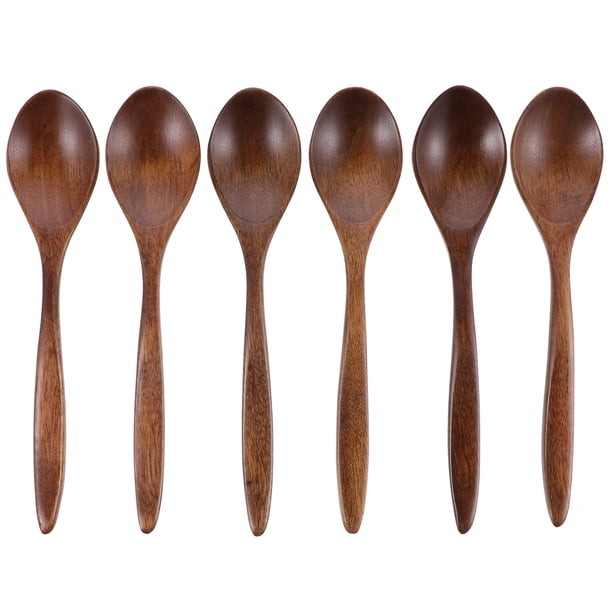Cucharas de miel de estilo japonés de madera 6pcs Cucharas para revolver Suministros de cocina