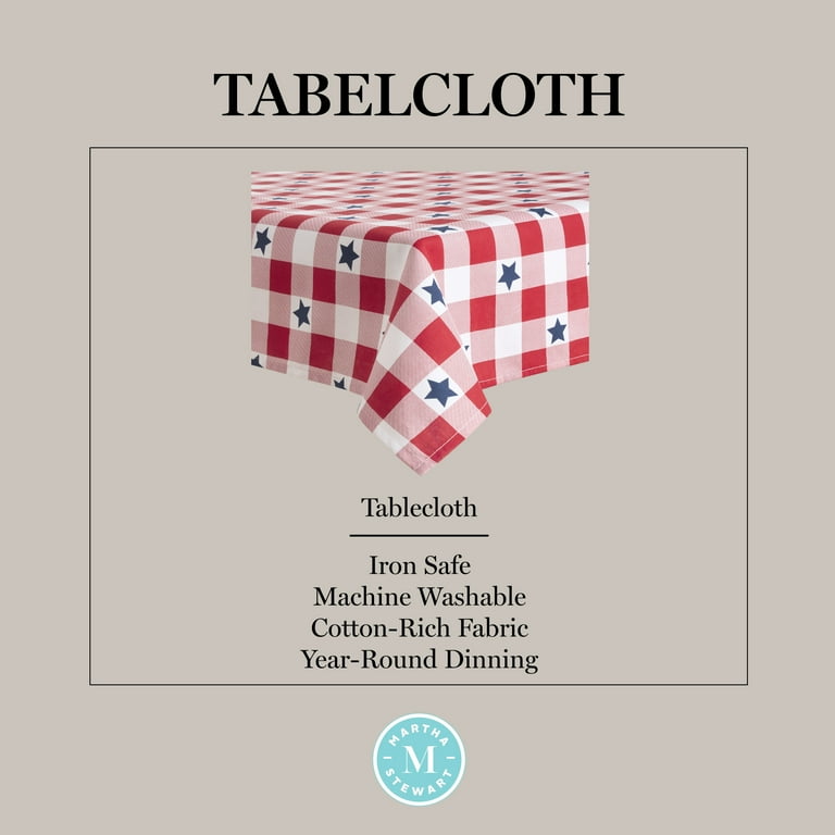 Tovaglia Americana A Quadri Buffalo Rosso Bianco Blu – Perfetta Per La Tavola In Stile Farmhouse, 132x178 Cm, Cotone Facile Da Pulire - 3