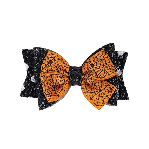 Accesorios para el cabello de Halloween: lazo oscuro, vestido, materiales, pinza para el cabello, pinza para el cabello con lazo de tres capas para niñas.