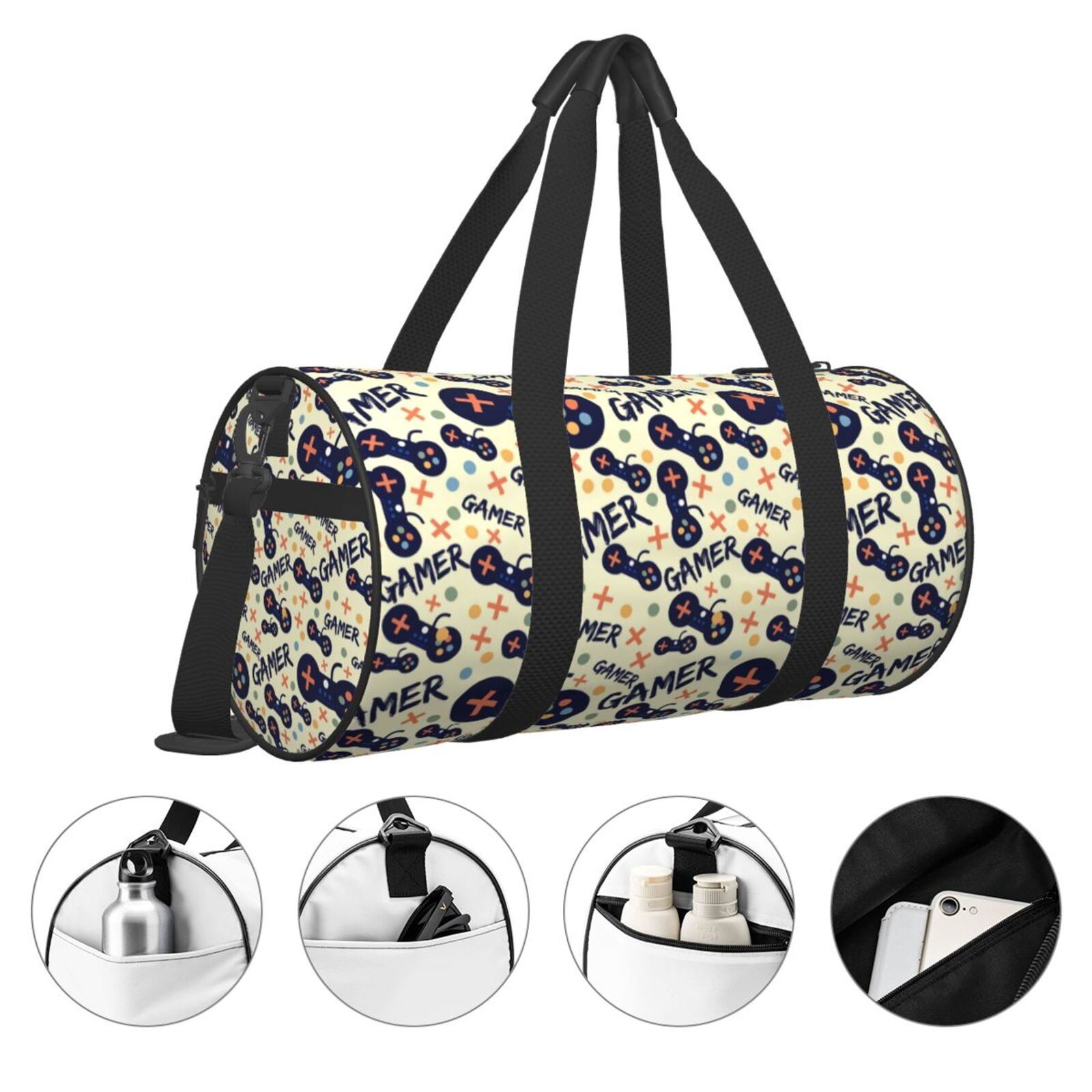 Vsdgher Game Controller 45L Foldable Duffel Bag, Sports Gym Bag,Overnight Bag, Portable Weekender Bag for Airplanes