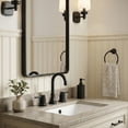 thumbnail image 2 of Wowow 8 in. Widespread Double Handle Bathroom Faucet with Pop-up Drain Kit in Matte Black, 2 of 5