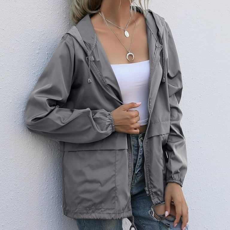 CHGBMOK Women Light Rain Jacket Waterproof Active Outdoor