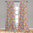 thumbnail image 5 of Ambesonne Geometric Curtains, Tile Pattern Stripes, Pair of 28"x84", Multicolor, 5 of 5