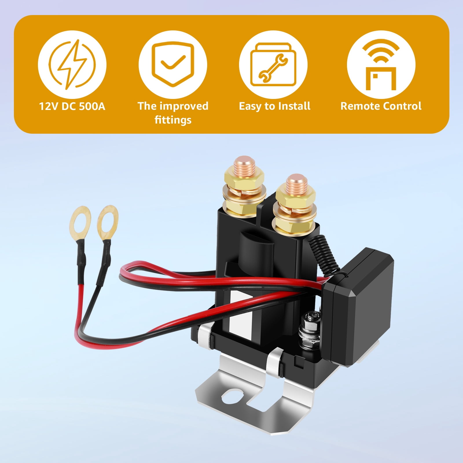 Battery Disconnect Switch 12V DC 500A Starting 200A Rated Wireless Battery Power Shut Off Isolator Battery Cut Off Switch