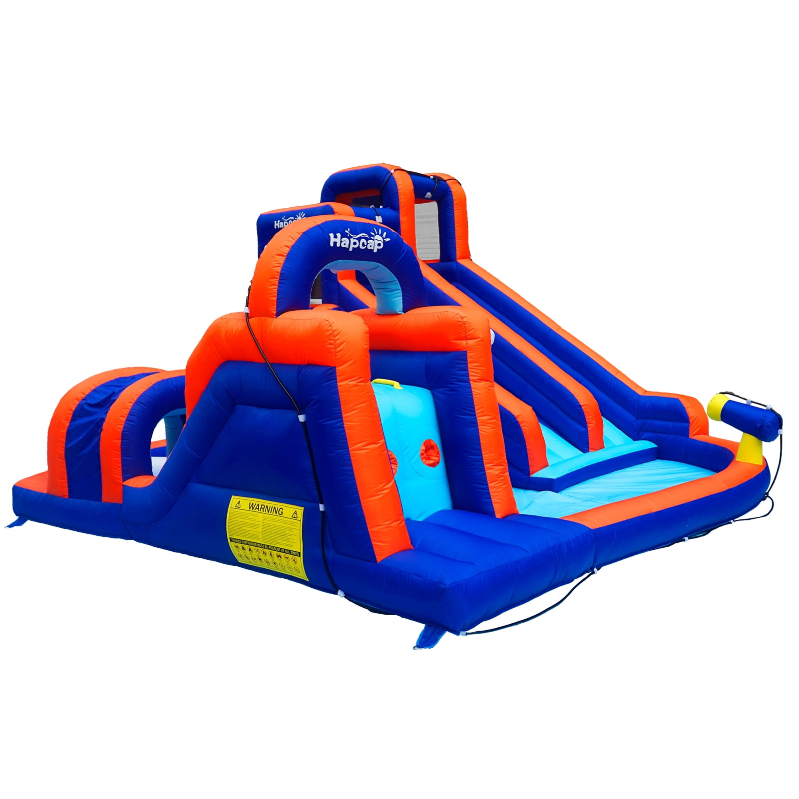 Hapcap Inflatable Water Slide Bounce House Obstacle Course,with Pool ,Tunnel and Obstacle Bar,Include Air Blower,Outdoor Party