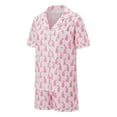 thumbnail image 4 of Yuncity Easter Pajamas Women 2 Piece Short Sleeve Cute Bunny Print Button Down Shirt With Shorts Set Silk Satin Sleepwear Loungewear Soft Comfortable Breathable Pjs S-Xxl, 4 of 4
