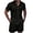 Black, variant on Men's 2 Piece Outfit Short Sleeve Textured Button Up Shirt with Drawstring Casual Summer Party Vacation Matching Set for Men 2XL