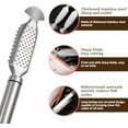 thumbnail image 4 of 2-in-1 Stainless Steel Fish Scaler + Ginger Grater, Stainless Steel Fish Scaler with Hanging Handle, For Easy Descaling, Grating & Cleaning, Kitchen Tool for Pro Scale Remover (B, 2PC), 4 of 7