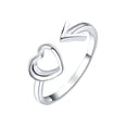thumbnail image 2 of WREESH Ladies Fashion Minimalistic Heart-shaped Arrowhead Creative Hollow Out Open Ring, 2 of 4