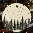 thumbnail image 4 of Christmas Ornament Pine Trees And Snowflakes Customized Round Ceramic Ornament Pine Tree Forest Christmas Home Office Tree Decorations Holiday Present, 4 of 5