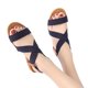 thumbnail image 1 of Sandalias Planas Elásticas para Mujer Elegantes Con Cruzadas Viajes Al Aire Libre (41) Azul, 1 of 8