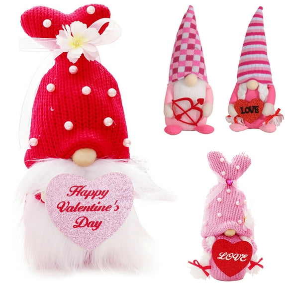 10" Valentine's Day Mr and Mrs Gnomes Decorations Swedish Gnomes Plush Collectible Figurine for Decor Holiay Party Gifts