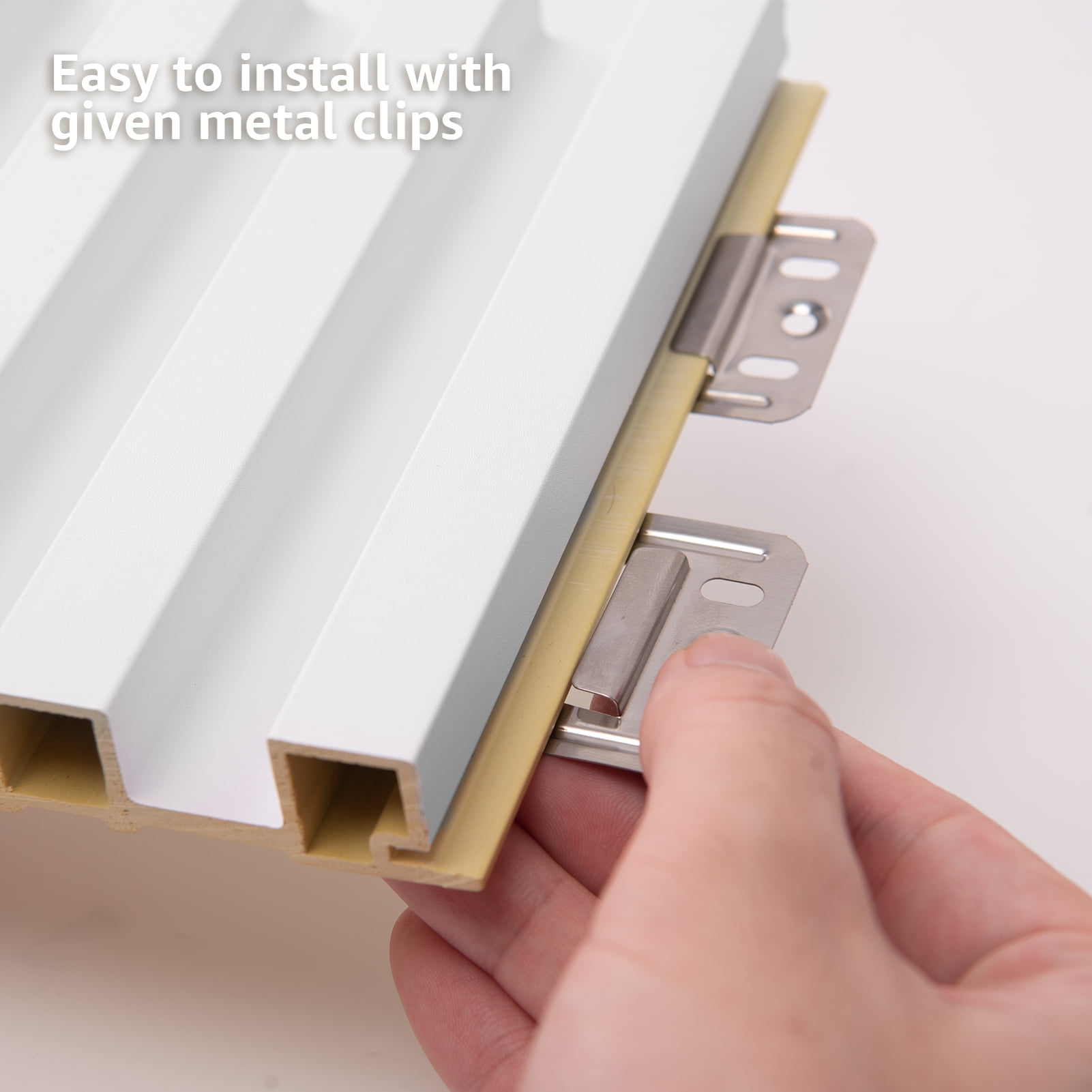Art3d Slat Wall Panel，8-Pack 96 x 6in Covering 32sq.ft，WPC Acoustic Diffuser Panel- Matte White