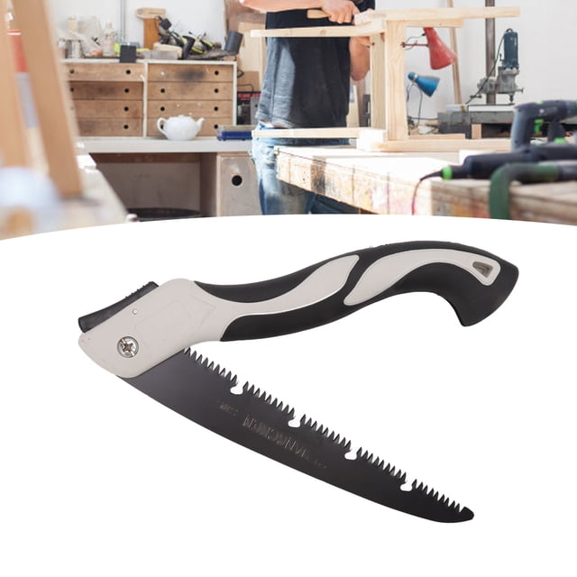 Sierra de Poda Plegable, Cuchilla de Acero de Manganesa Triple Dientes Cortados Con Sierra Plegable Compacta de 10 Pulgadas Diseño de Bloqueo de Silicona para la Jardinería Párrica
