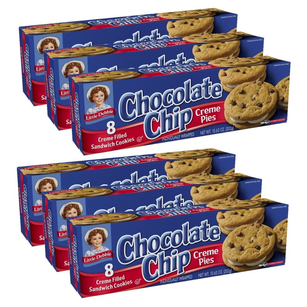 Little Debbie Chocolate Chip Creme Pies, 6 Boxes of 48 Individually