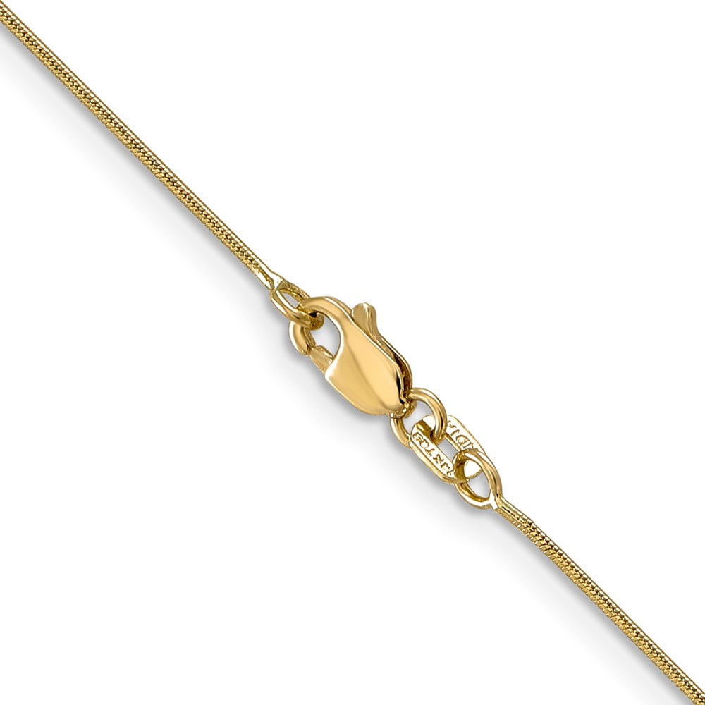 14K Yellow Gold Snake Chain Necklace 16 inch .8 mm Round with Lobster Clasp 0.8