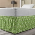 thumbnail image 1 of Botanical Bed Skirt, Continuous Abstract Illustration of Tender Anthurium Flowers, Elastic Bedskirt Dust Ruffle Wrap Around for Bedding Decor, 4 Sizes, Pale Green Green, by Ambesonne, 1 of 2