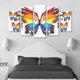 thumbnail image 3 of Cuadro Decorativo Mariposas Acuarela Colores Juego De 5 Piezas 150x80cm Ideal Para Sala Oficina Recámara Moderna, 3 of 5