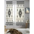 thumbnail image 5 of Gray Beige Boho Curtains 72 Inch Length, Sheer Curtains for Bedroom Living Room Window Ethnic Tribe Southwestern Vintage Rod Pocket Voile Drapes Kitchen Curtains Small Half Window 52"x72" 2 Panels, 5 of 7