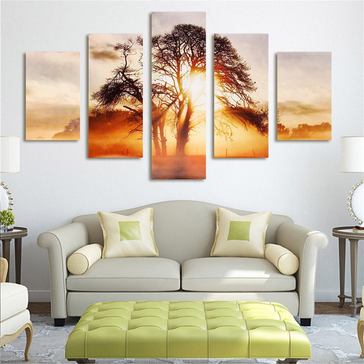 5pcs/Set Canvas Painting Wall Art Landscape Print And poster Home Decor Unframed 
