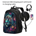 thumbnail image 2 of Disketp Colorful Flower Tiger Mochila de Viaje Estampada para Laptop con Puerto de Carga USB, Mochila Impermeable para Computadora – Regalo para Hombres y Mujeres, 2 of 7