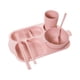 thumbnail image 1 of Injueey 6 unids/set niños de cena dividido tazón taza escuela estudiantes vajilla compartimentos vajilla bandeja tenedor palillos Mostrada Rosado, 1 of 6